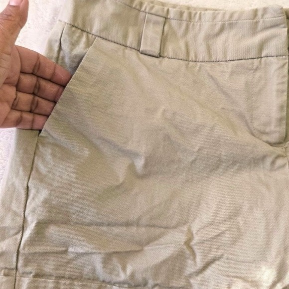 Cuffed Chino Shorts Cotton Stretch Casual Size 8 Outback Red Womens Khaki - Picture 5 of 10